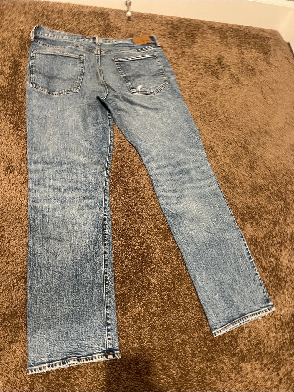 American Eagle Outfitters Distressed Straight-Leg Jeans - Light Blue - Picture 2 of 4